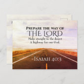 Isaiah 40:3 Vorbereitung des Weges des Herrn, Bibe Postkarte (Vorne/Hinten)