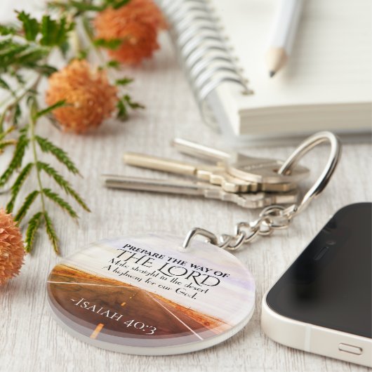 Isaiah 40:3 Vorbereitung des Weges des Herrn, Bibe Schlüsselanhänger (Vorderseite rechts)