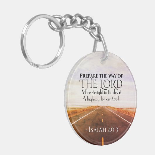 Isaiah 40:3 Vorbereitung des Weges des Herrn, Bibe Schlüsselanhänger (Vorderseite links)