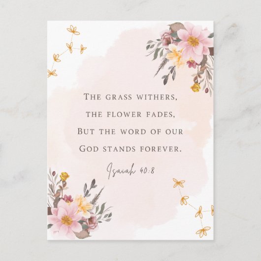 Isaiah 40:8 Bibelverse Postkarte (Vorderseite)