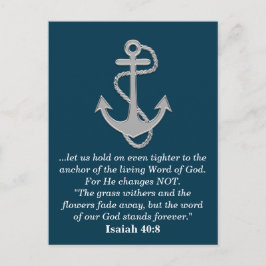 Isaiah 40:8 Bible Verse Gods Word Anker Aquamarin  Postkarte