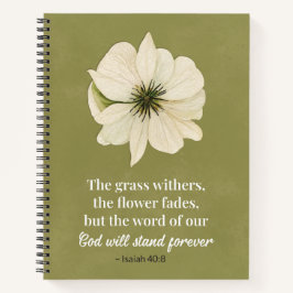 Isaiah 40:8 Christliches Journal der Blumenbibel Notizblock