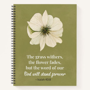Isaiah 40:8 Christliches Journal der Blumenbibel Notizblock