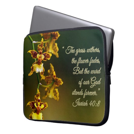 Isaiah 40:8 Inspiration Laptopschutzhülle (Vorderseite Links)