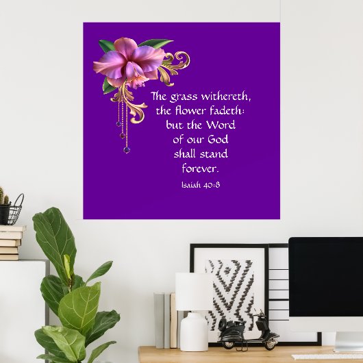 Isaiah 40:8 poster (Heimbüro)