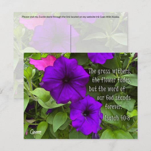 Isaiah 40:8 - Postkarte (Vorne/Hinten)