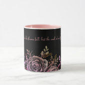 Isaiah 40:8 Schrift Rosa und Schwarze Rose Bläseri Tasse (Zentrum)