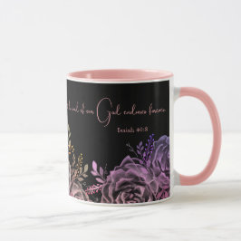 Isaiah 40:8 Schrift Rosa und Schwarze Rose Bläseri Tasse