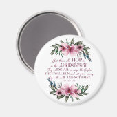 Isaiah 40 Bibelverse mit rosa Blume Magnet (Vorderseite/Rückseite)