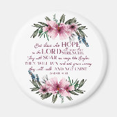 Isaiah 40 Bibelverse mit rosa Blume Magnet (Vorne)
