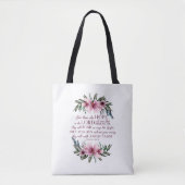 Isaiah 40 Bibelverse mit rosa Blume Tasche (Vorderseite)