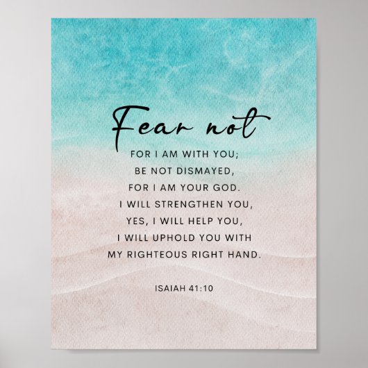 Isaiah 41:10 Angst nicht Poster (Vorne)
