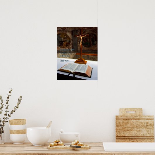 Isaiah 41:10 Bibel und Kreuz Poster (Küche)