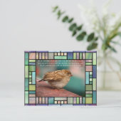 Isaiah 41:10 Bibel Verse mit gefedertem Glas Postkarte (Stehend Vorderseite)