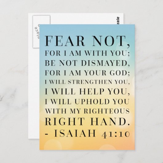 Isaiah 41:10 Bibelangebot Postkarte (Vorne/Hinten)