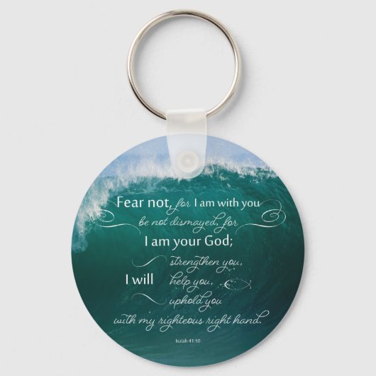 Isaiah 41 10 Bible Verse Button Schlüsselanhänger (Vorderseite)