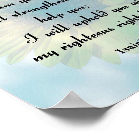 Isaiah 41:10, denn ich bin bei dir poster (Ecke)