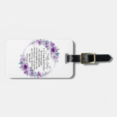 Isaiah 41:10 Furcht vor nicht Lila Schrift Gepäckanhänger (Vorderseite horizontal)