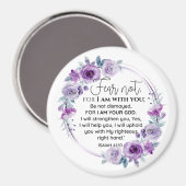 Isaiah 41:10 Furcht vor nicht Lila Schrift Magnet (Vorderseite/Rückseite)