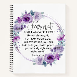 Isaiah 41:10 Furcht vor nicht Lila Schrift Notizblock