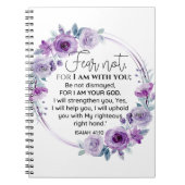 Isaiah 41:10 Furcht vor nicht Lila Schrift Notizblock (Vorderseite)
