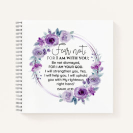 Isaiah 41:10 Furcht vor nicht Lila Schrift Notizblock