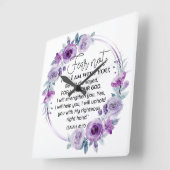 Isaiah 41:10 Furcht vor nicht Lila Schrift Quadratische Wanduhr (Winkel)