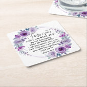 Isaiah 41:10 Furcht vor nicht Lila Schrift Rechteckiger Pappuntersetzer (angewinkelt)