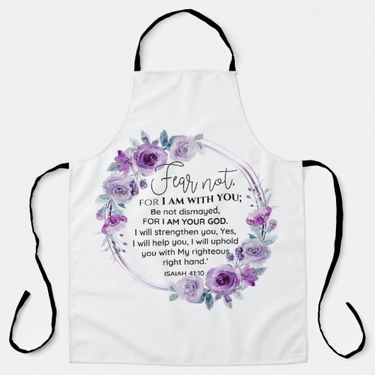 Isaiah 41:10 Furcht vor nicht Lila Schrift Schürze (Vorderseite)