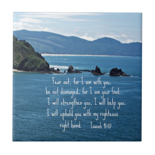 Isaiah 41:10 Fürchte mich nicht, weil ich bei dir Fliese (Vorderseite)