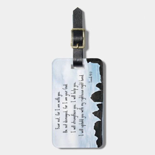 Isaiah 41:10 Fürchte mich nicht, weil ich bei dir  Gepäckanhänger (Vorderseite vertikal)