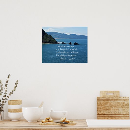 Isaiah 41:10 Fürchte mich nicht, weil ich bei dir Poster (Küche)