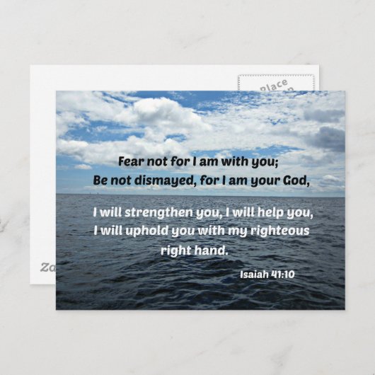 Isaiah 41:10 Fürchte mich nicht, weil ich bei dir Postkarte (Vorne/Hinten)