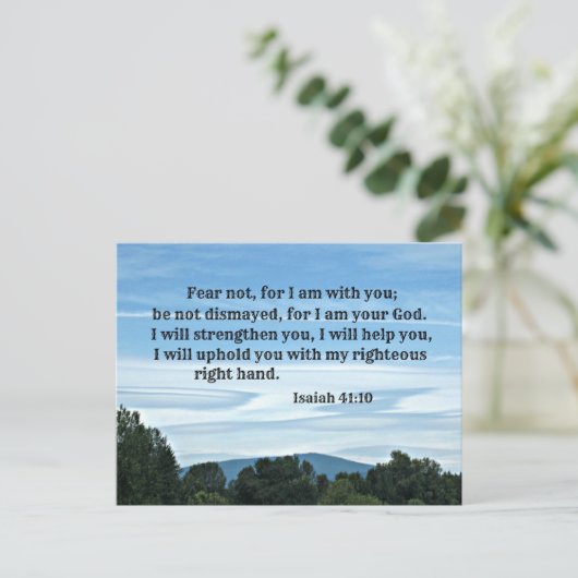 Isaiah 41:10 Fürchte mich nicht, weil ich bei dir  Postkarte (Stehend Vorderseite)