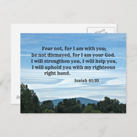 Isaiah 41:10 Fürchte mich nicht, weil ich bei dir Postkarte (Vorne/Hinten)