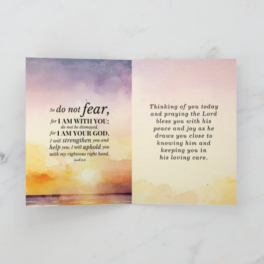 Isaiah 41:10 Fürchte nicht, dass ich bei dir bin B Karte (Innenseite)