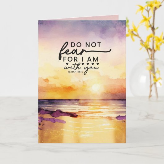 Isaiah 41:10 Fürchte nicht, dass ich bei dir bin B Karte (Gelbe Blume)