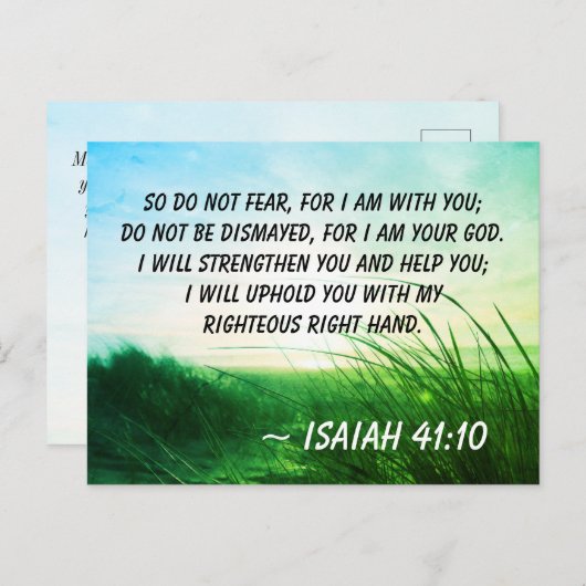 Isaiah 41:10 Fürchte nicht, dass ich bei dir bin B Postkarte (Vorne/Hinten)