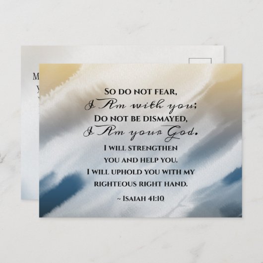 Isaiah 41:10 Fürchte nicht, dass ich bei dir bin B Postkarte (Vorne/Hinten)