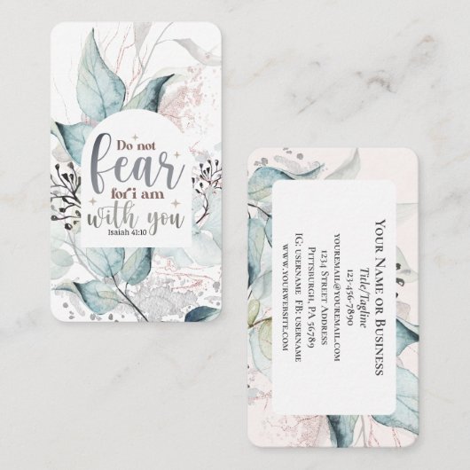 Isaiah 41:10 Fürchte nicht, dass ich bei dir bin B Visitenkarte (Vorne/Hinten)