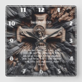 Isaiah 41:10 Jesu Kreuz Quadratische Wanduhr (Vorderseite)