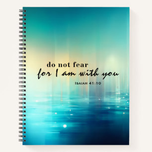 Isaiah 41:10 keine Angst Bibel Verse Blue Abstrakt Notizblock