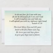 Isaiah 41:10 keine Angst vor Bibel Verse Flat Card (Rückseite)