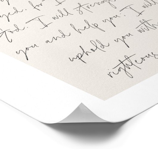 Isaiah 41:10 Minimal Boho Beige Arch Script Poster (Ecke)