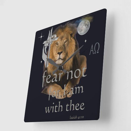 ISAIAH 41:10 QUADRATISCHE WANDUHR (Winkel)