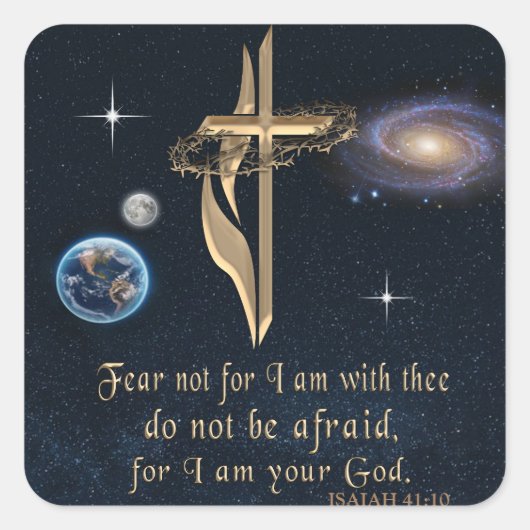 ISAIAH 41:10 QUADRATISCHER AUFKLEBER (Vorderseite)
