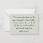 Isaiah 41:10 Scripturenkarte Mitteilungskarte (Rückseite)