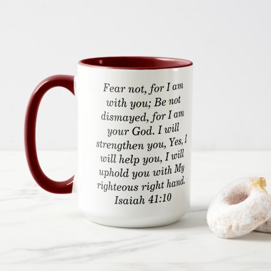 Isaiah 41:10 Tasse für Ton-Kaffee (Mit Donut)