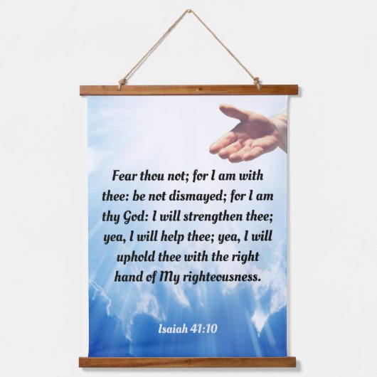 Isaiah 41:10 wandteppich mit holzrahmen (Vorderseite)