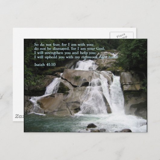 Isaiah 41:10 Wasserfall Postkarte (Vorne/Hinten)